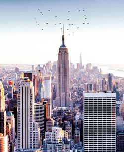 Aerial view of buildings in city