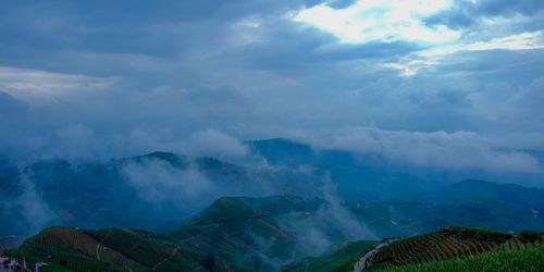 Scenic view of mountains against sky