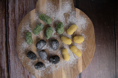 High angle view of food on table