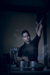 Chef preparing food in kitchen