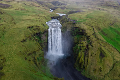 Scenic view of waterfall