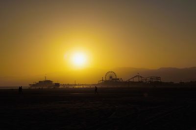 Scenics view of santa monica beach during sunset