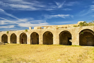 Tremiti islands - view of the caste in san nicola island off of the gargano coast, apulia, italy