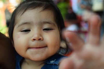 Close-up portrait of cute girl