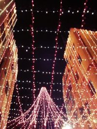 Low angle view of illuminated building