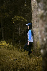 Full length of a man in forest