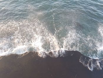 High angle view of sea waves