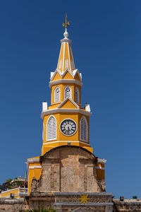 Low angle view of building against clear sky