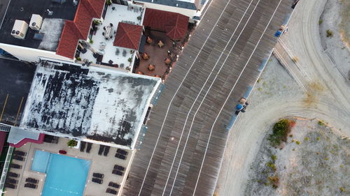 High angle view of buildings in city