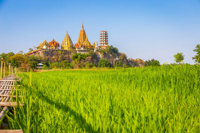 View of temple against clear sky