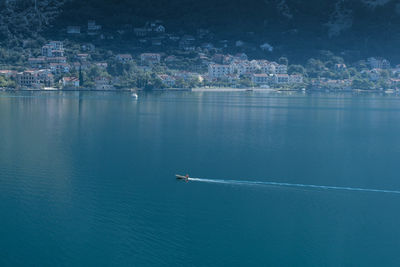 High angle view of sea against sky