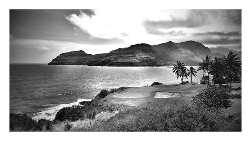 Scenic view of beach against sky