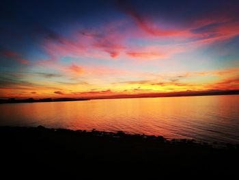 Scenic view of sunset over sea