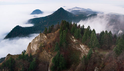 Panoramic view of mountains against sky