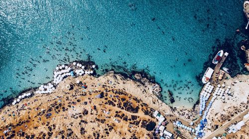 High angle view of beach