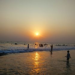 Scenic view of sunset over sea