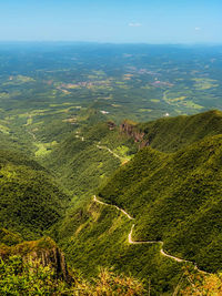 High angle view of landscape against sky