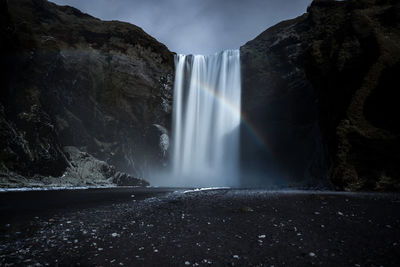 Scenic view of waterfall