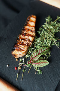 Close-up of food on cutting board