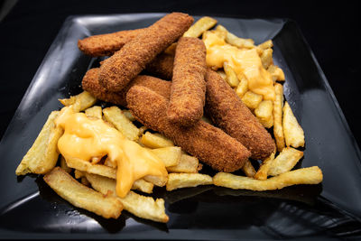 High angle view of food on plate