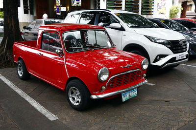 Vintage car parked on street