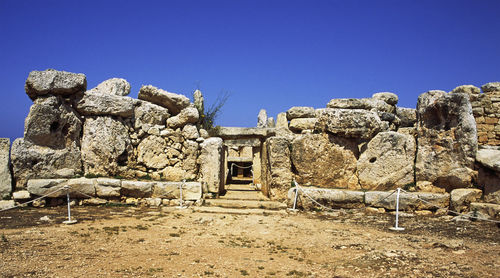 Built structure against clear blue sky