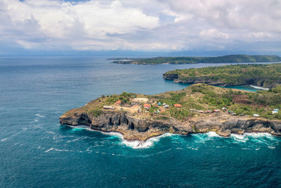 Scenic view of penida island from above, klungkung regency, indonesia