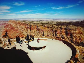 Tourists on mountain