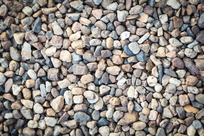 Full frame shot of pebbles on beach