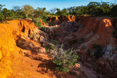 Scenic view of rock formations