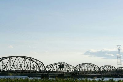 Low angle view of bridge against sky