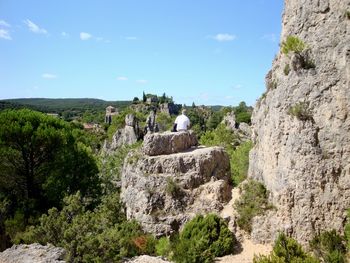 Scenic view of rock formation against sky