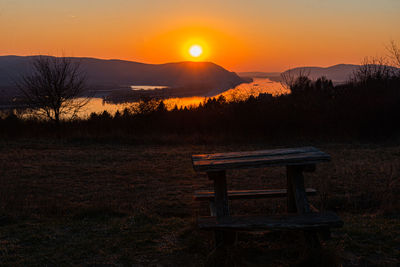 Beautiful sunset landscape in zebegény