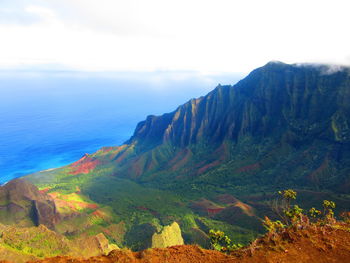 Scenic view of mountains against sky