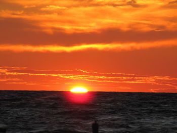 Scenic view of sea at sunset