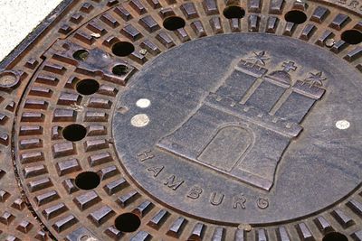 Close-up of manhole