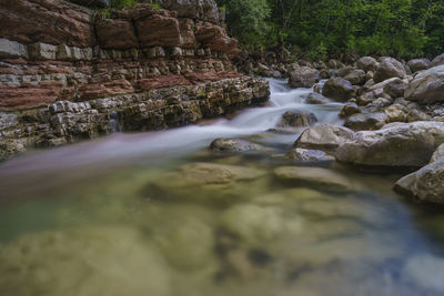 Scenic view of waterfall