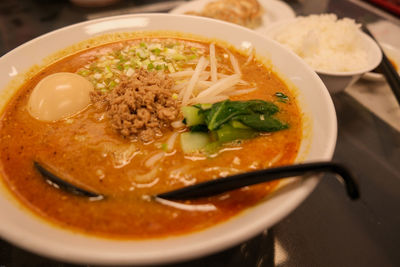 Close-up of dam dam noodles in bowl