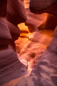 Low angle view of rock formation