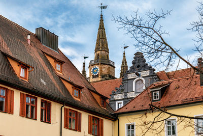 Clocks on the tower of sankt gumbertus church, ansbach