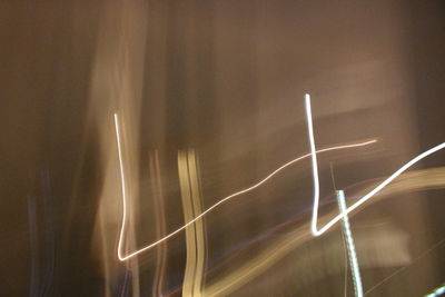 Close-up of light trails on wall