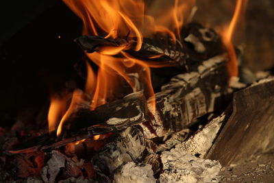 Close-up of bonfire