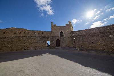 View of fort against cloudy sky