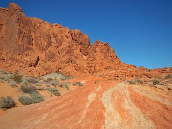 Scenic view of mountain against clear sky