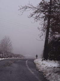 View of snow covered road