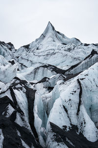 Scenic view of snowcapped mountain against sky
