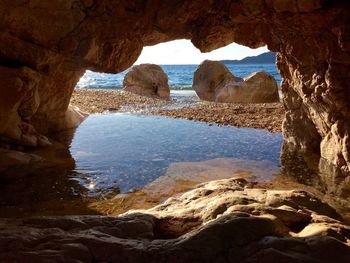 Rock formations in sea