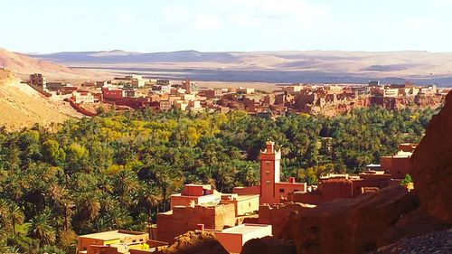 High angle view of town