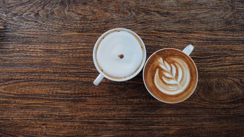 Directly above shot of coffee on table