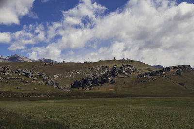 Scenic view of field against sky